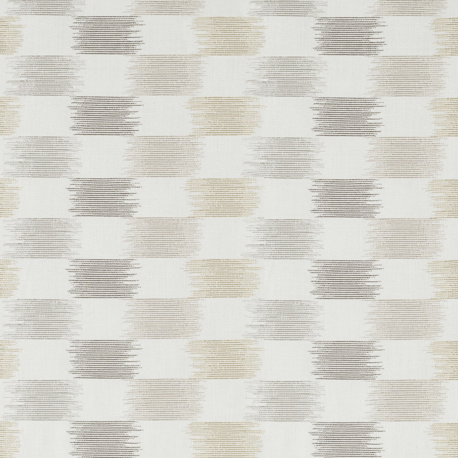 A fabric pattern featuring a series of horizontal lines in varying shades of beige and white, creating a subtle geometric effect.