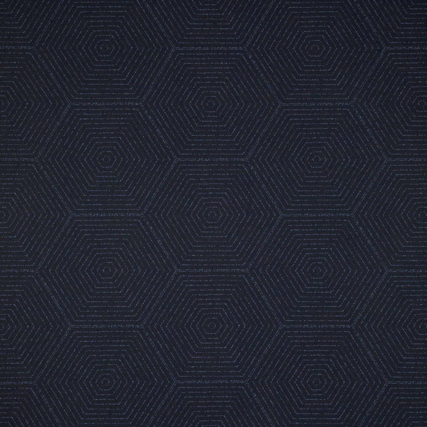 Navy blue fabric with a geometric hexagonal pattern