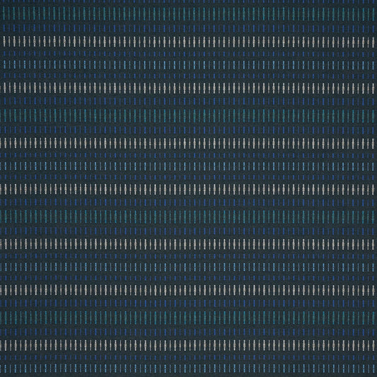 Patterned fabric with blue and gray stripes on a dark blue background