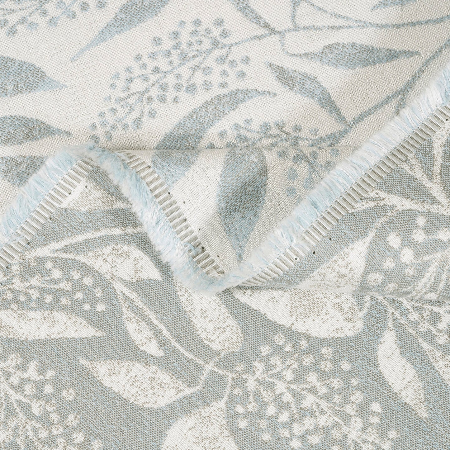 Exquisite Mist 146272-0002 folded floral aqua grey blue fabric
