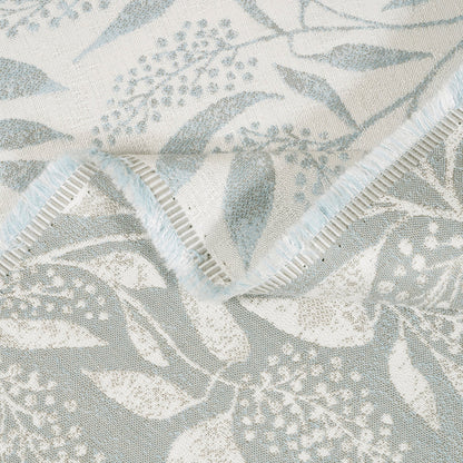 Exquisite Mist 146272-0002 folded floral aqua grey blue fabric