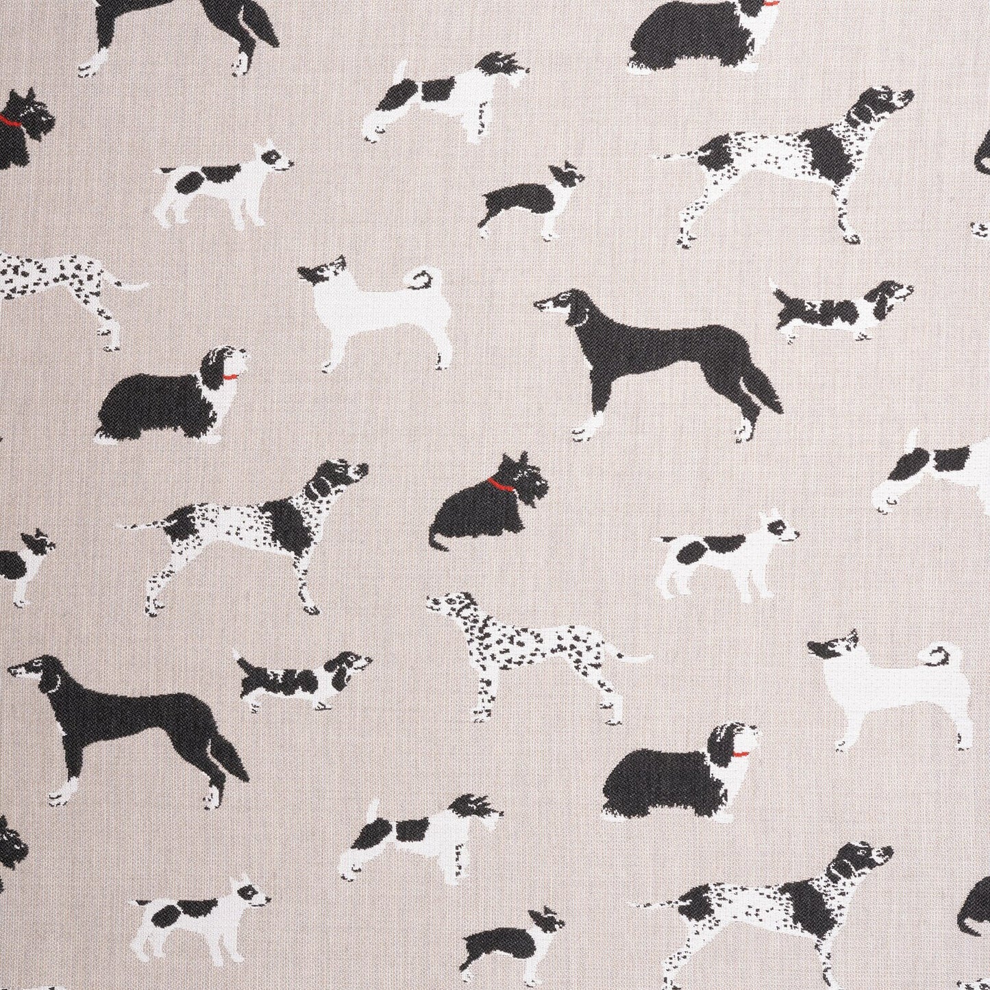 Pattern of various dogs on a beige background