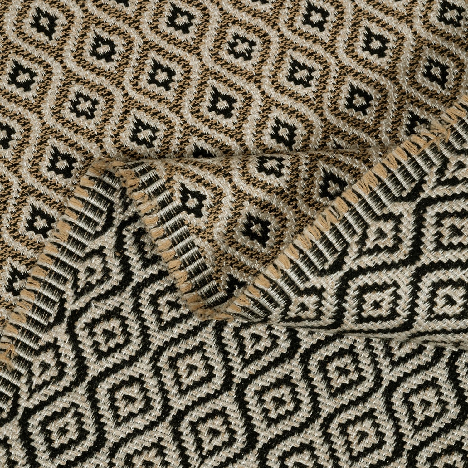 Close-up of a textured fabric with a geometric pattern
