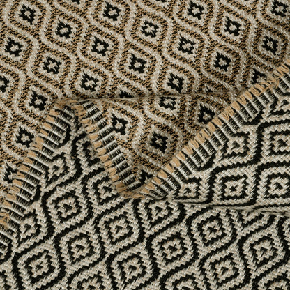 Close-up of a textured fabric with a geometric pattern