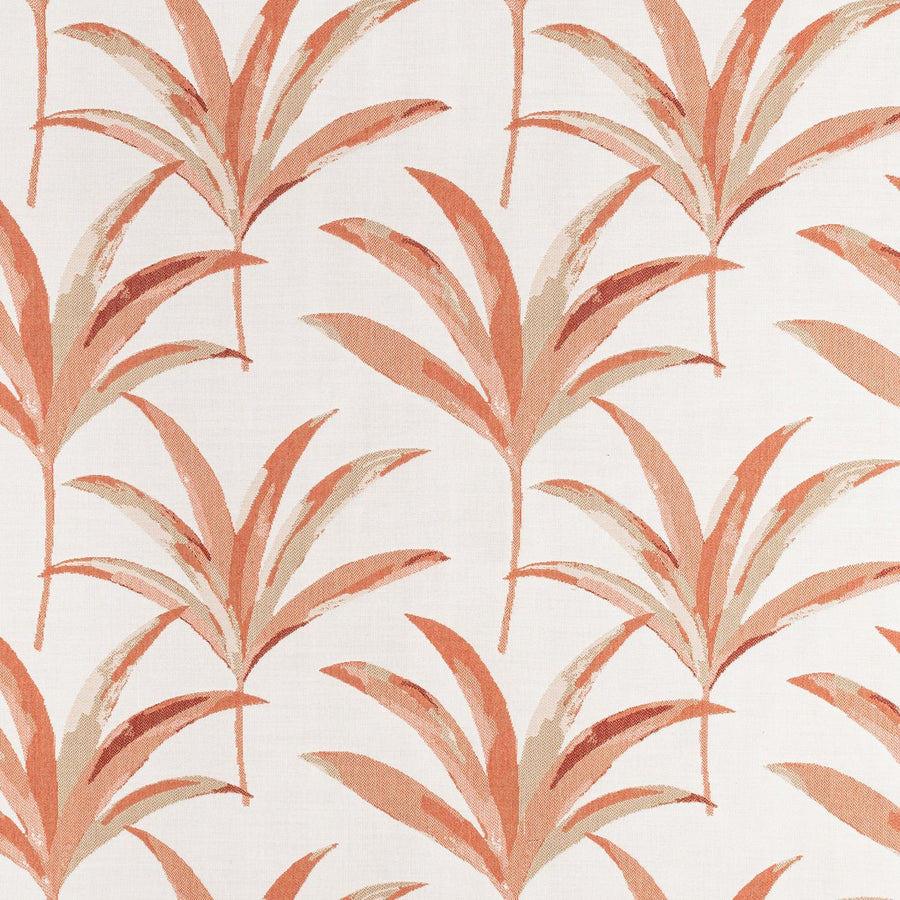 Orange Coral Pink leaf fabric