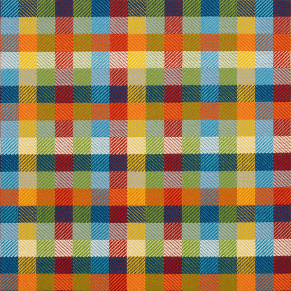 Colorful plaid pattern with a checkered design.