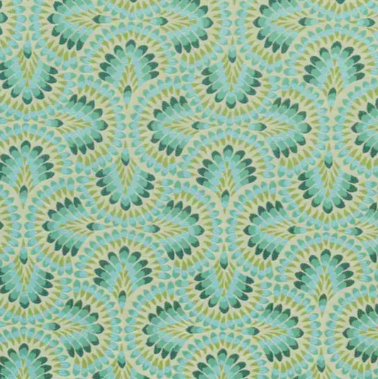 Plume Peacock 146274-0001 fabric vibrant pattern