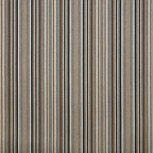 Patterned fabric with vertical stripes in brown, gray, and beige.