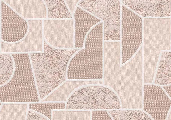 Textured fabric pattern with geometric shapes in beige tones