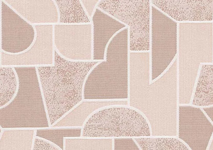 Textured fabric pattern with geometric shapes in beige tones