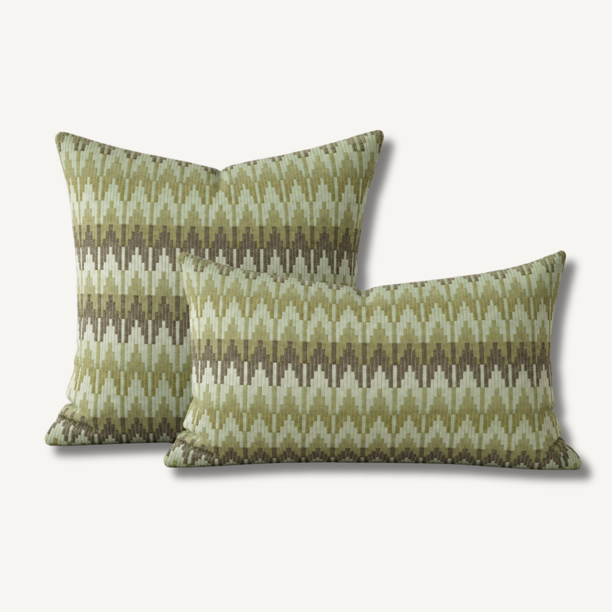 Green Chevron Zigzag Pillow