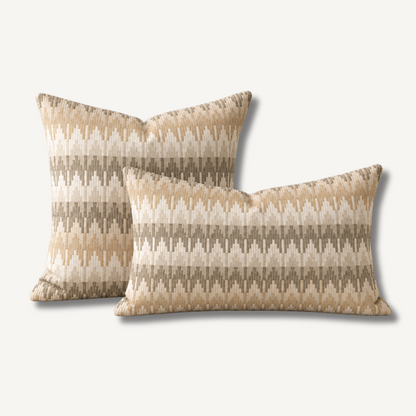 Neutral Chevron Zigzag Pillow