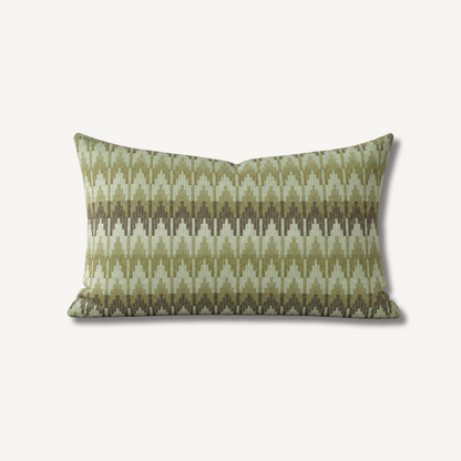 Green Chevron Zigzag Pillow