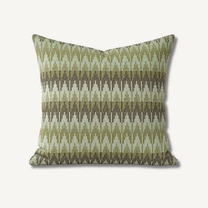 Green Chevron Zigzag Pillow