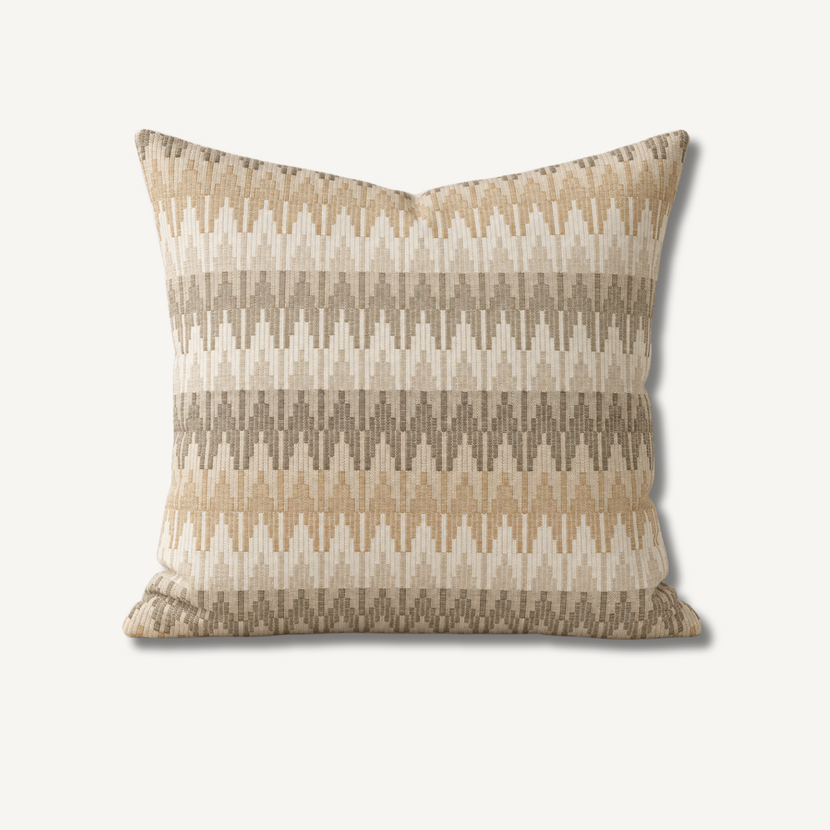 Beige Zigzag Chevron Square Pillow