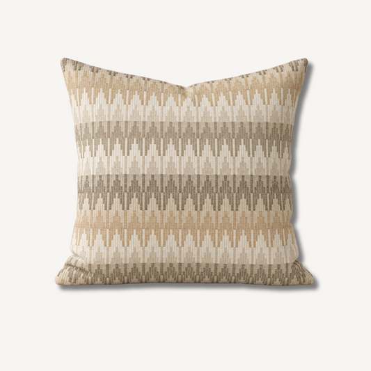 Beige Zigzag Chevron Square Pillow