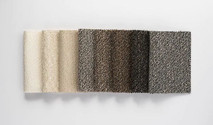 Textured strip swatch in beige, brown, and black on a light gray background